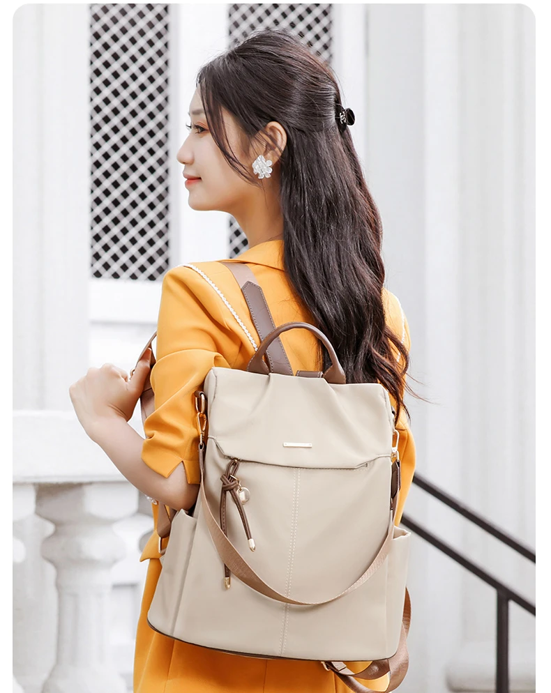防盗双肩包女2025新款时尚轻便旅游牛津布女士背包通勤旅行包包潮