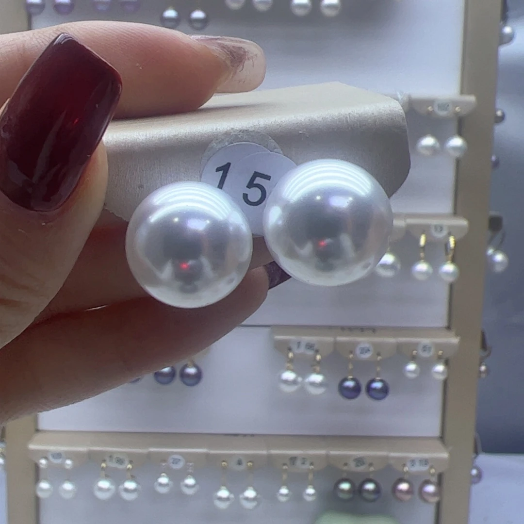 淡水珍珠耳饰18K金镶嵌