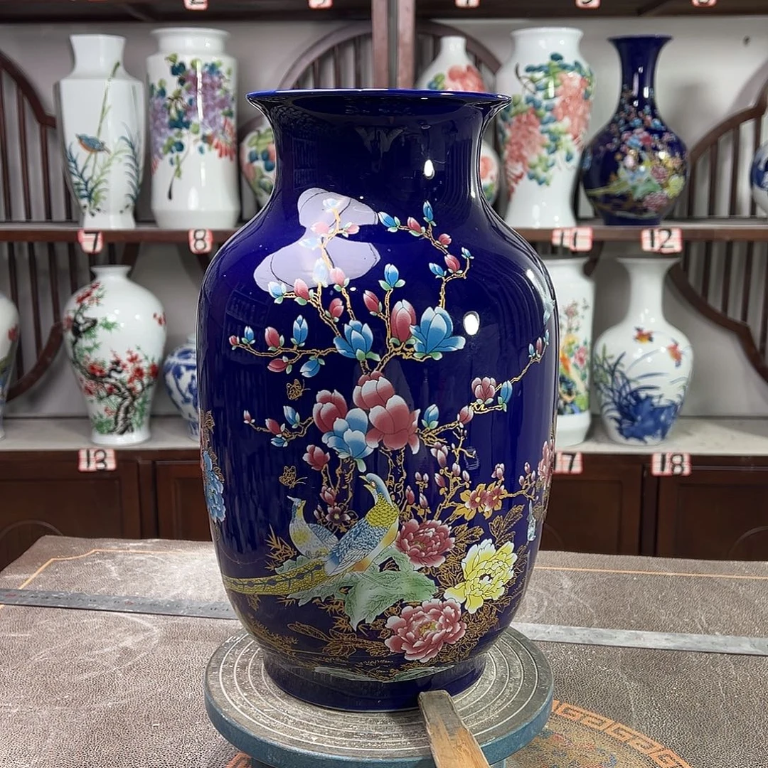 摆件陶景德镇陶瓷大冬景泰蓝