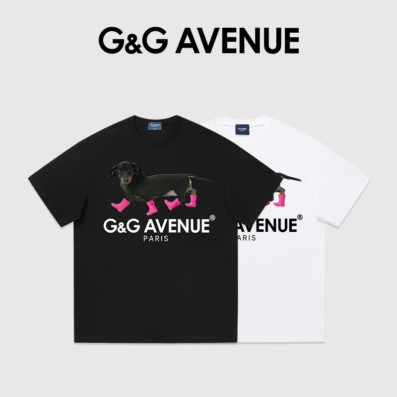 【明星同款】法国G&G AVENUE轻奢潮牌夏季新款印花短袖T恤男女同款