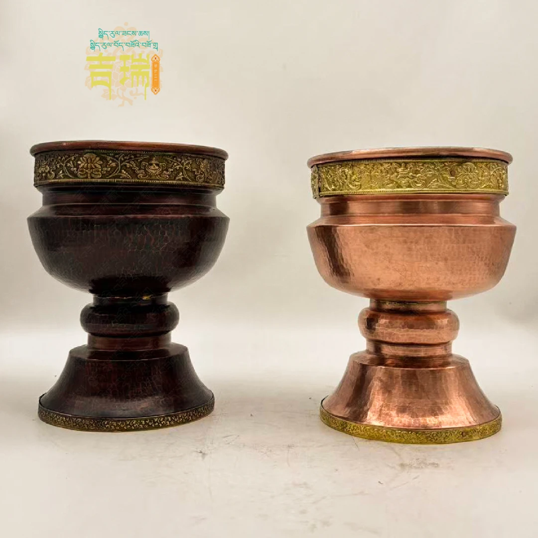 吉瑞仿老物件少数民族酥油灯藏式手工铜酥油灯