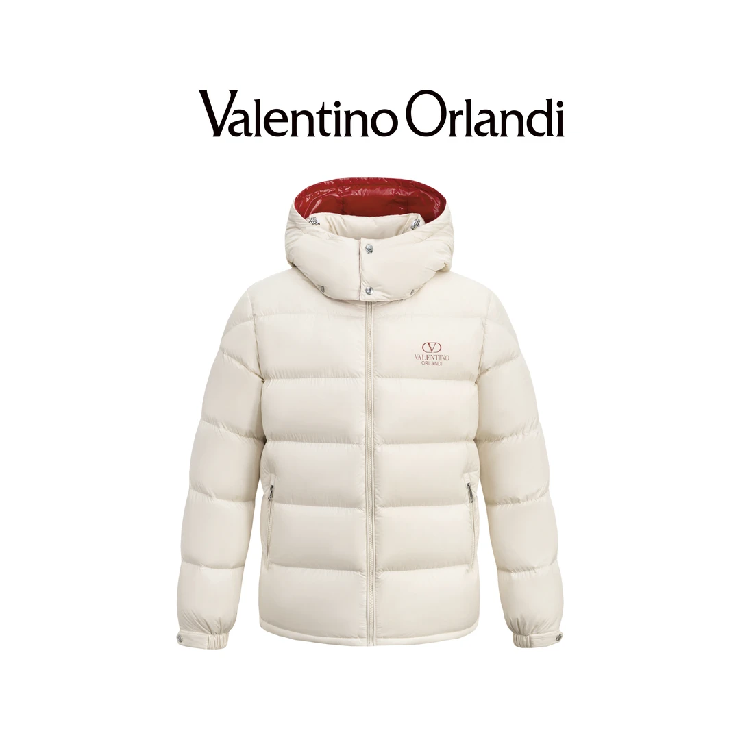 Valentino orlandi男士时尚可拆卸连帽休闲羽绒服