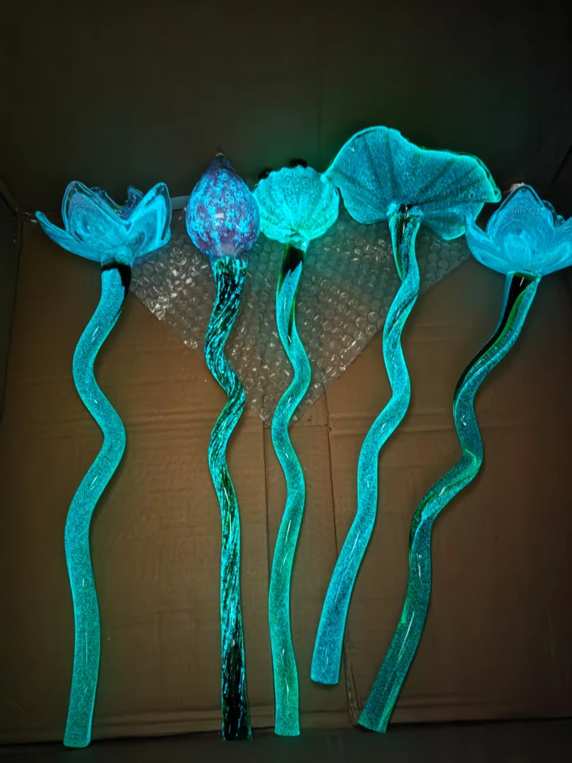 淄博纯手工琉璃荷花“好运连连”幸福美满，家居摆件