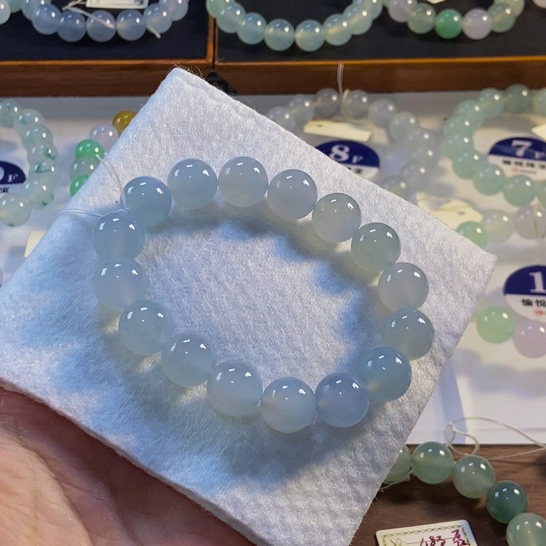 定制翡翠未镶嵌翡翠手串卡12+