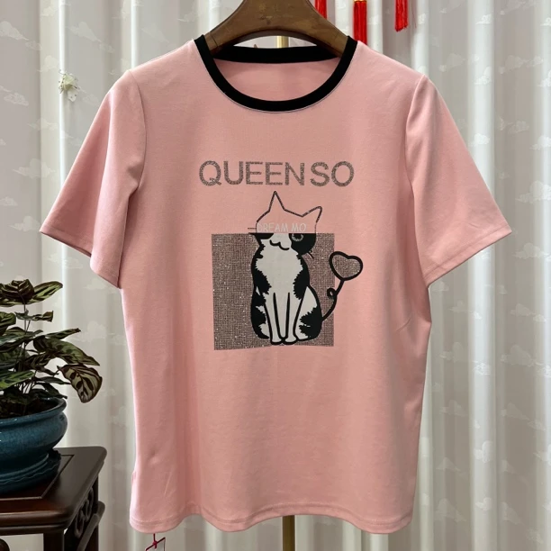 胖人坊撞色圆领衫4635 衣长66