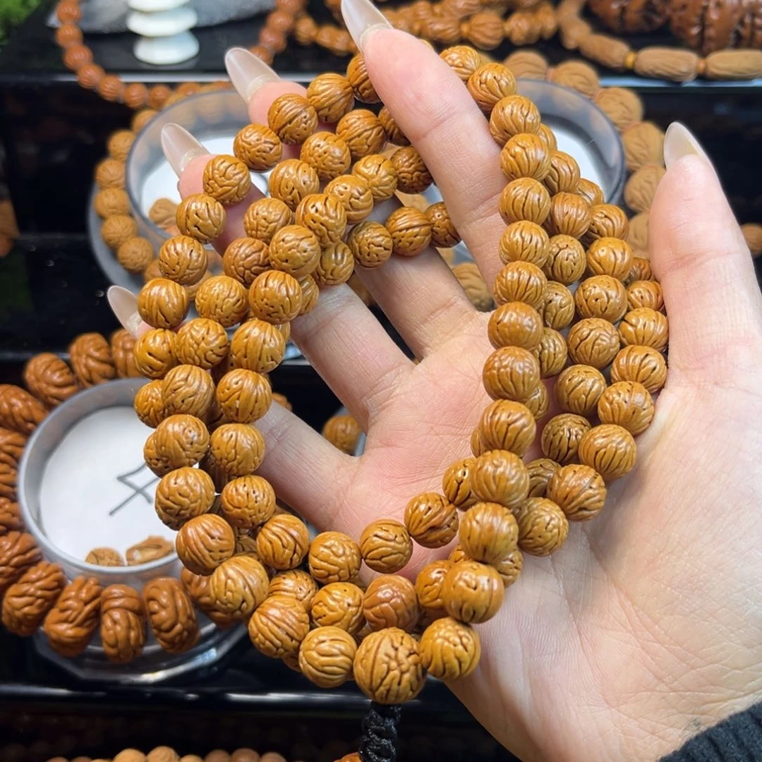 手串桃核桃核脖挂野生小脑纹