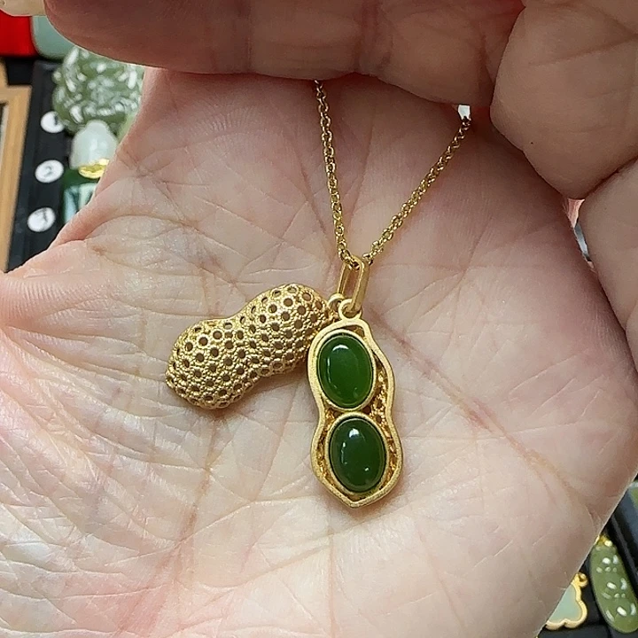 吊坠(赠链)银S925镶嵌和田玉