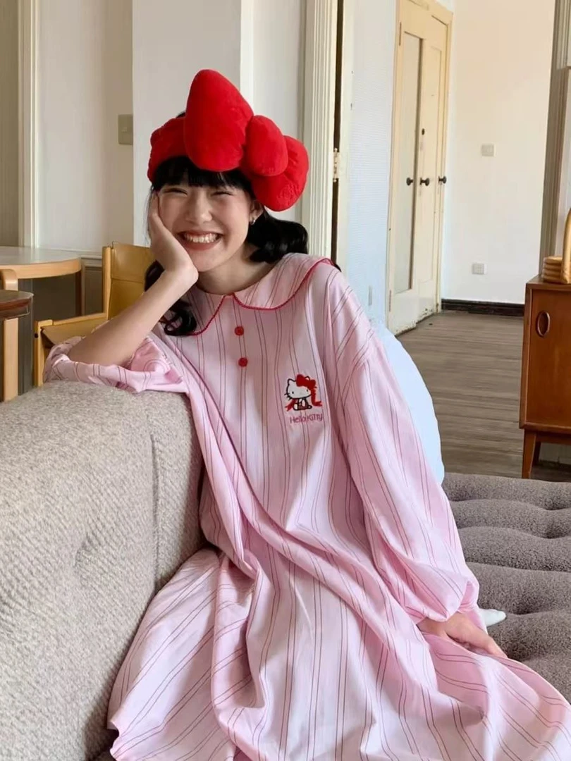 【Hello Kitty长袖睡裙款】新潮牌可外穿天丝棉居家服套装
