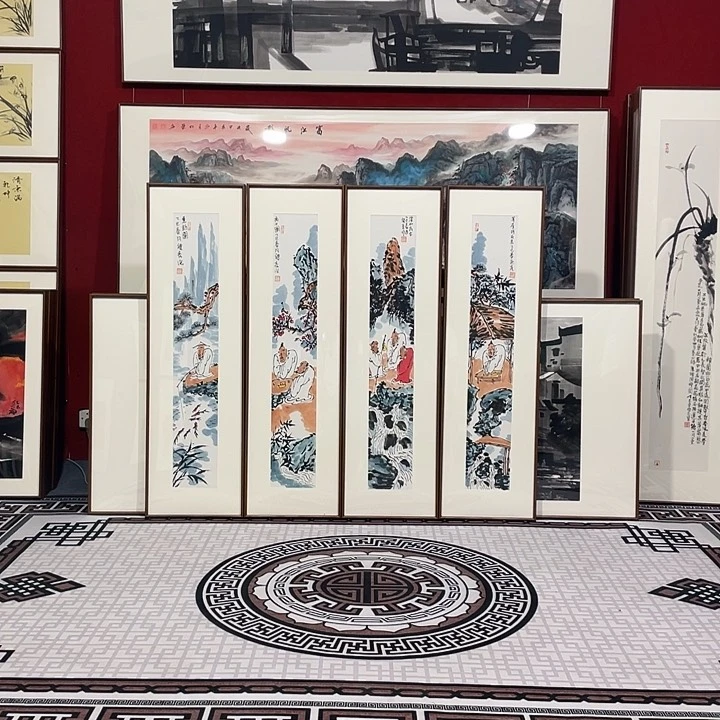 国画手绘作品带框