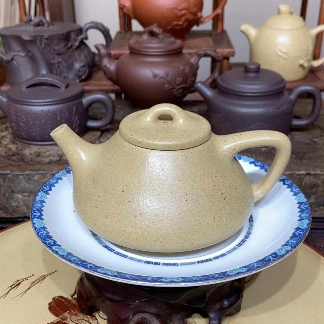 茶壶紫砂梨皮本绿全手瑕疵240容量