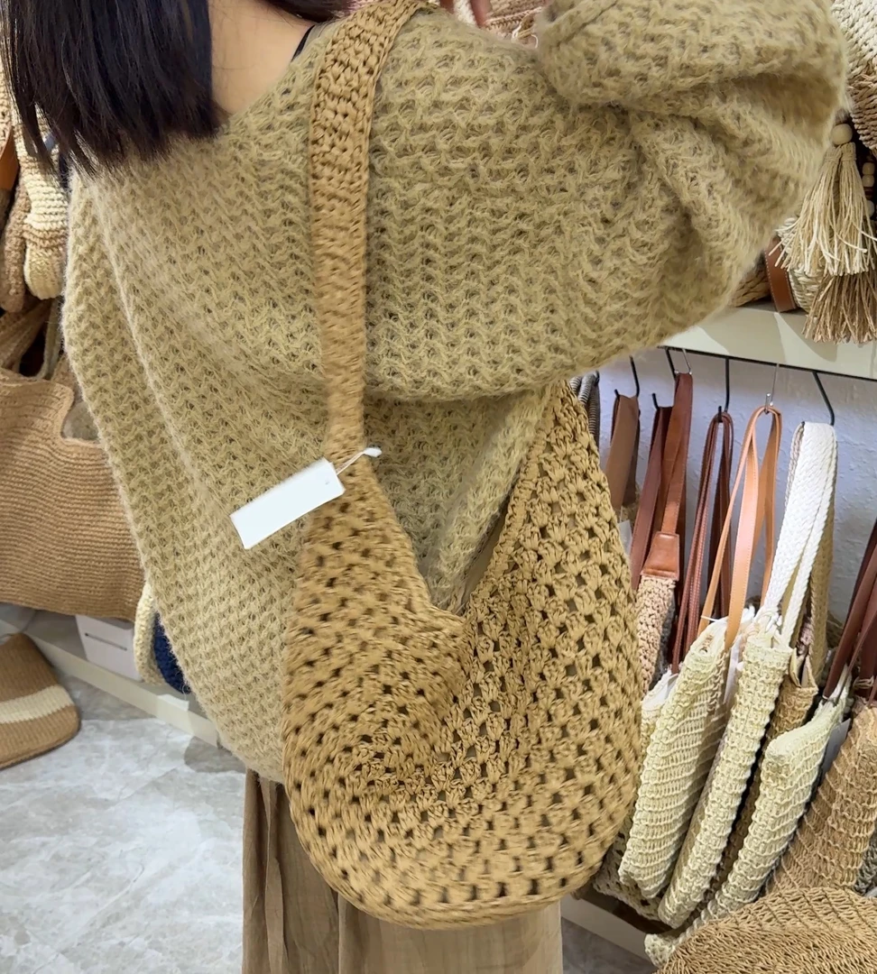 【BayaLi】2025春夏季新品单肩草编包