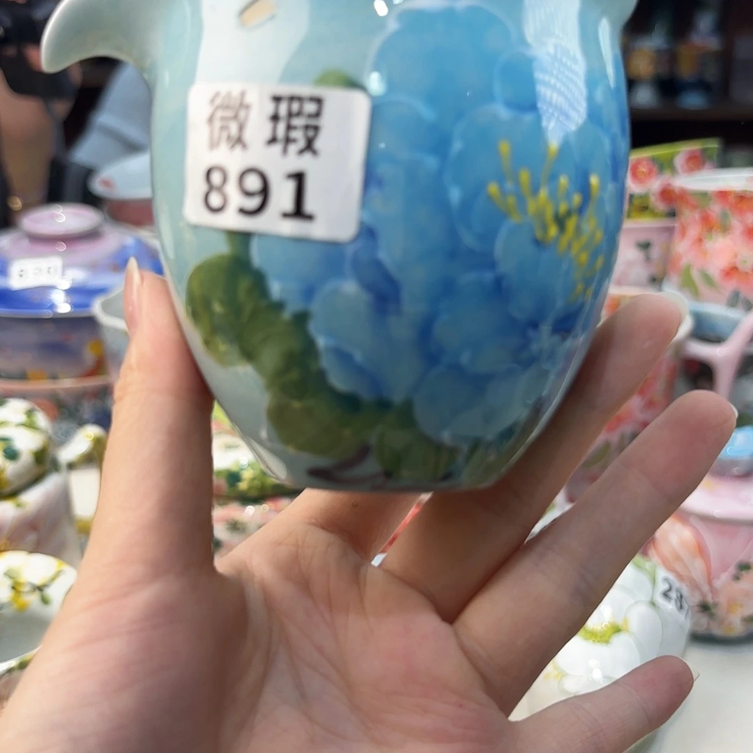 瓷片景德镇手绘高温釉下彩陶瓷茶具