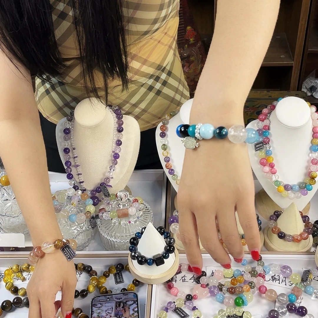 银S925镶嵌手链烟晶