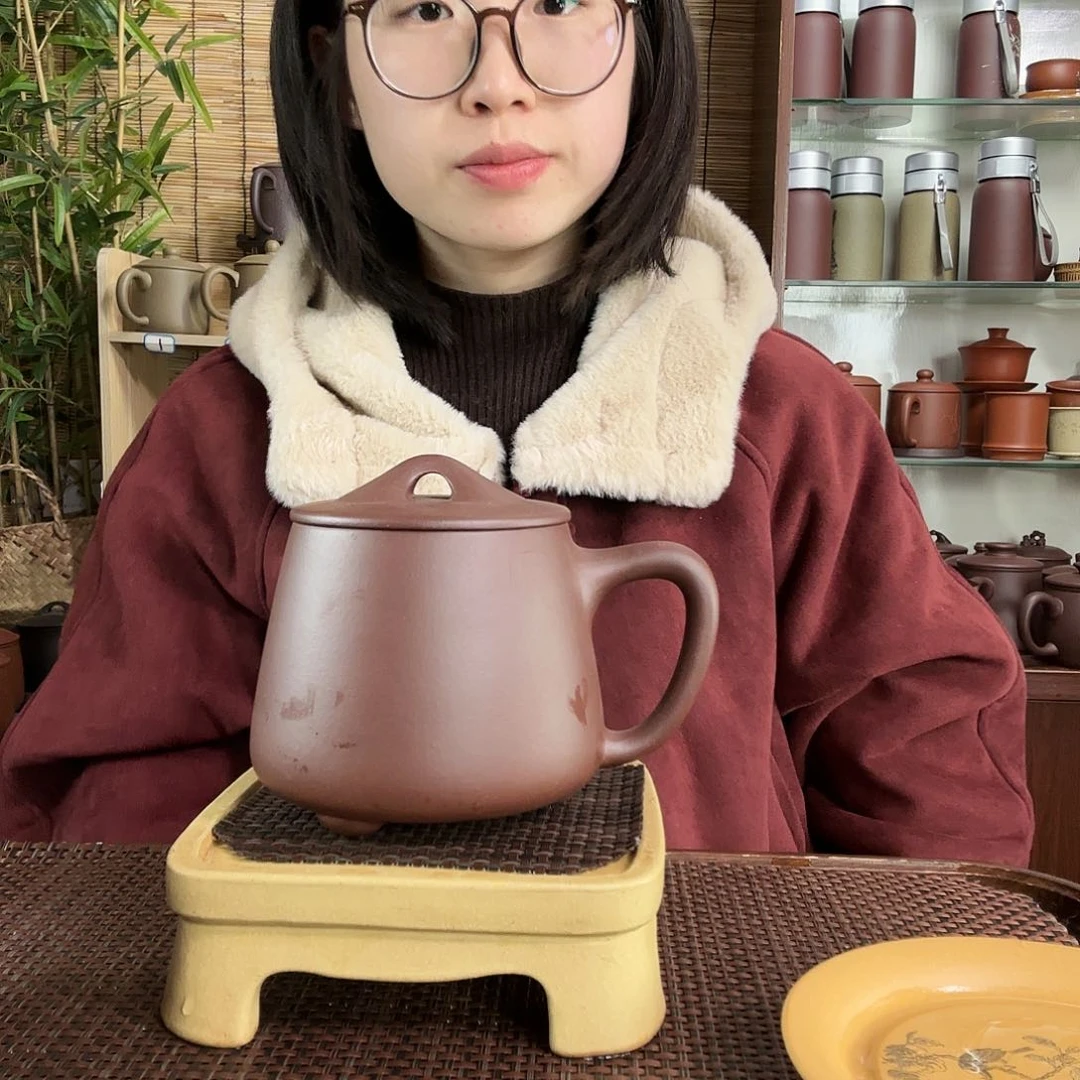 紫砂茶杯中槽清石瓢办公杯没礼盒480CC普