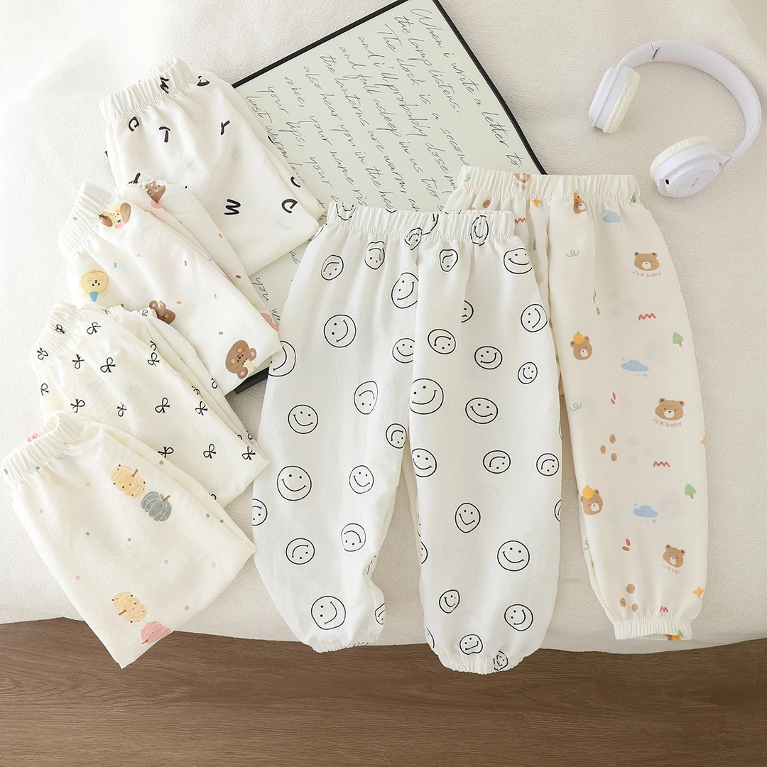 宝宝防蚊裤夏季薄款男女童夏季灯笼裤子男童女童云朵棉空调长裤