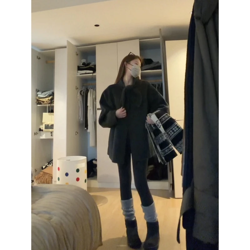 MARIE.COCO韩系高级感气质长袖外套女冬季宽松中长款大衣潮流装