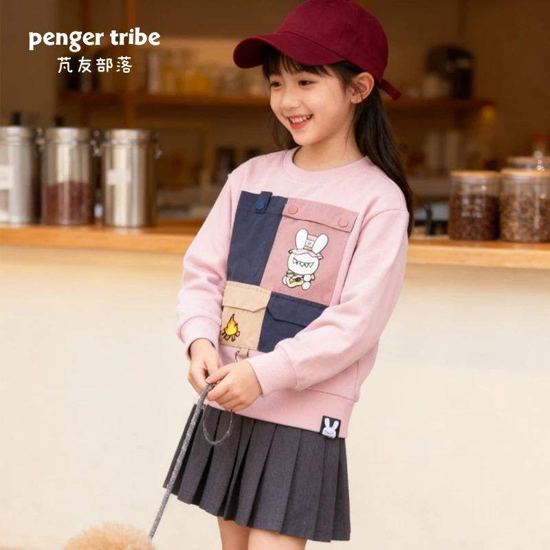 中童-秋冬新款长袖纯棉卫衣圆领上衣休闲套头运动宽松时尚RAH-03