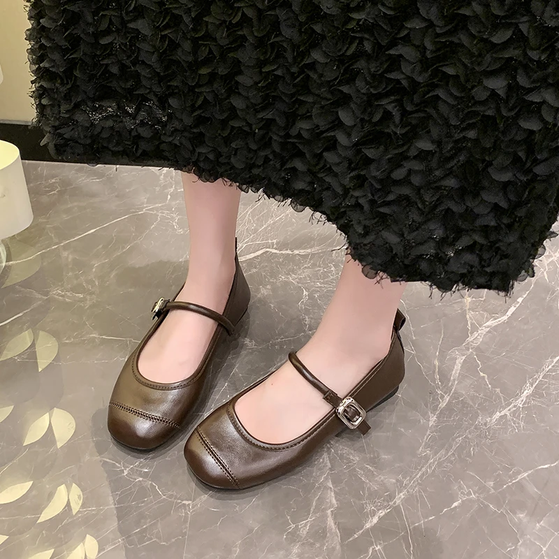 【品牌】方头玛丽珍鞋法式春季单鞋英伦风软底夏季女鞋粗跟百搭920