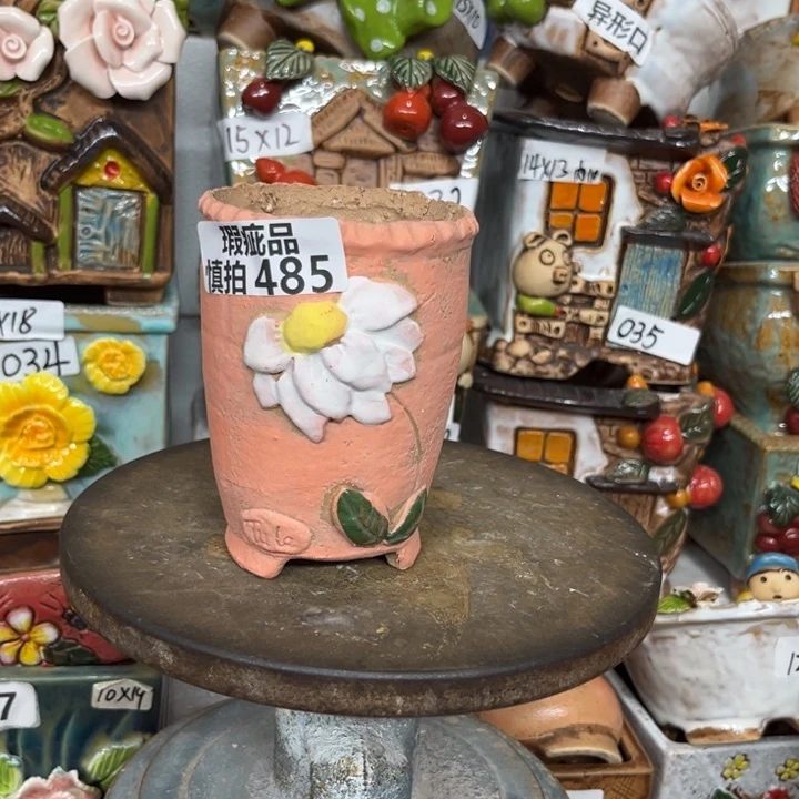 紫砂花盆粗陶材质多肉花盆485