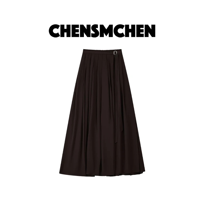 CHENSMCHEN 褶皱半身裙女士秋冬时尚气质高腰百褶裙CSQ8766LC