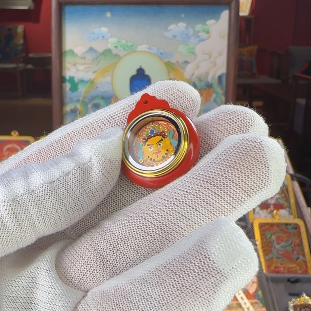 吊坠一****孩唐卡绘画作品