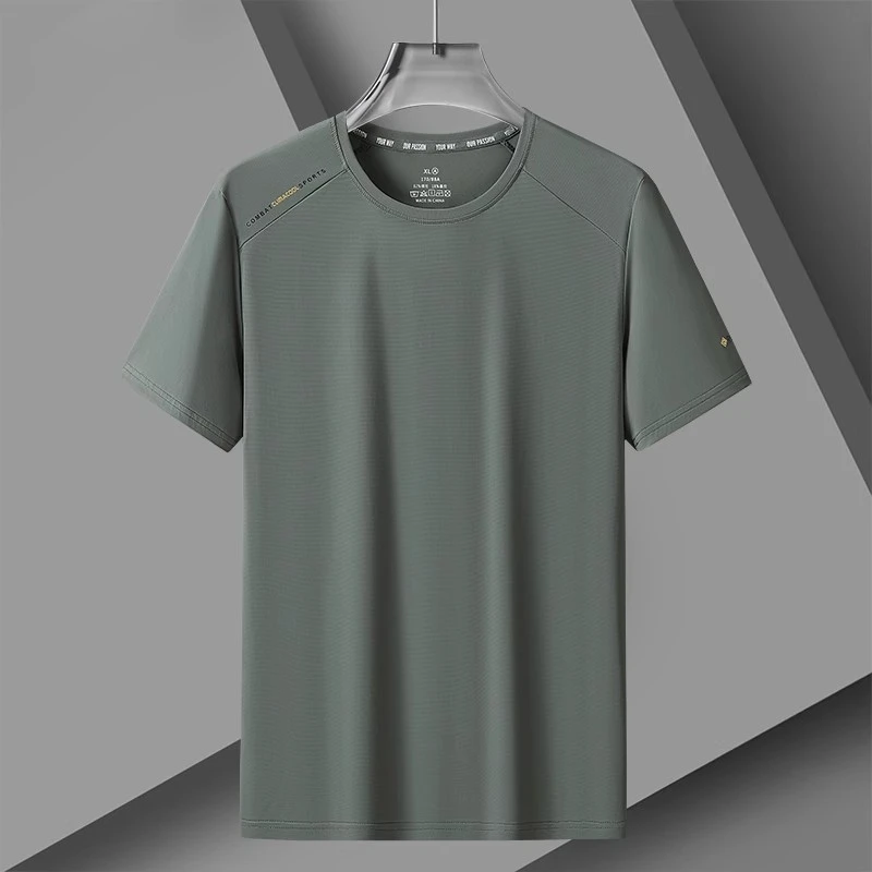 【】隐腾轻量夏季户外薄款冰丝运动短袖舒适百搭宽松男款大码速干