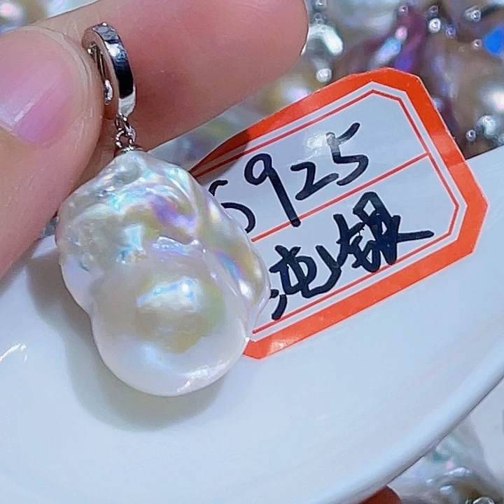 淡水珍珠银S925镶嵌颈饰