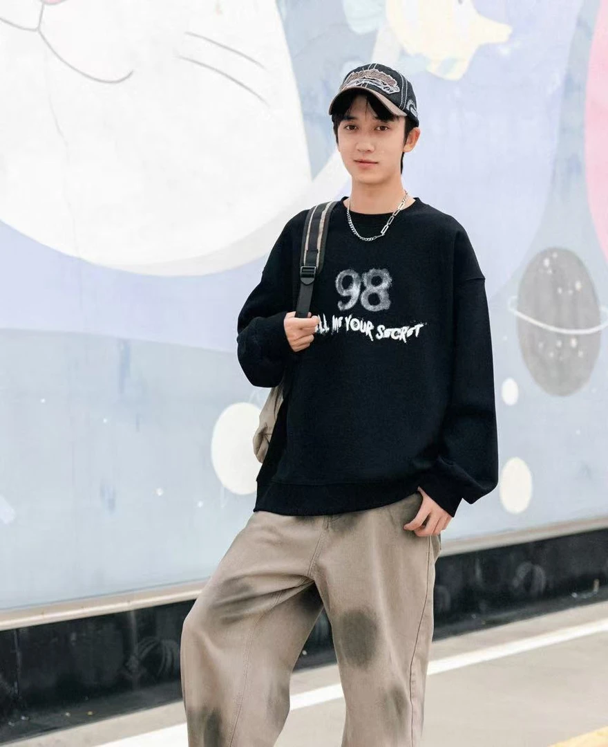 【88102--灰色】青少年潮品加绒卫衣