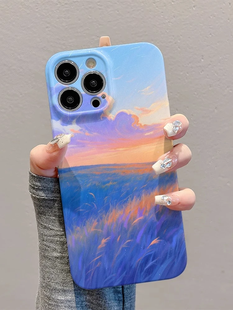 菲林软壳防摔夕阳稻田适用苹果16华为reno13小米15vivox200 1加