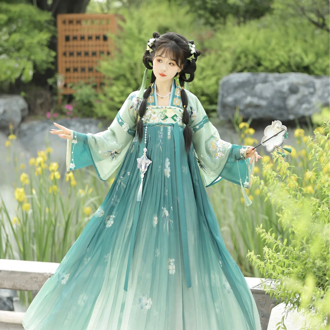 【清山玉露】原创汉服女春夏季唐制汉元素连衣裙齐胸裙重工刺绣正品