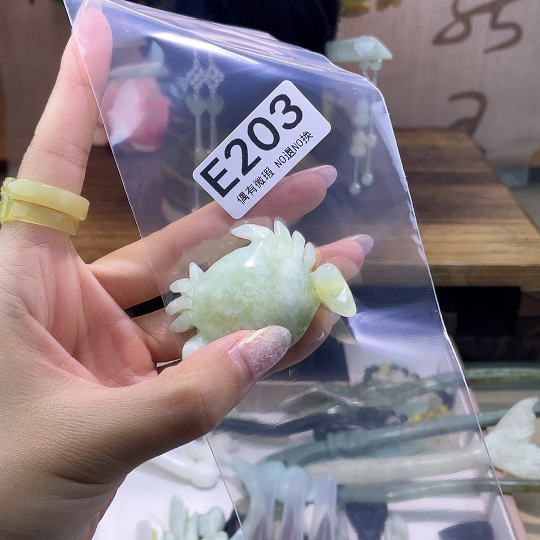 蛇纹石玉发饰银S925镀金镶嵌粽***8