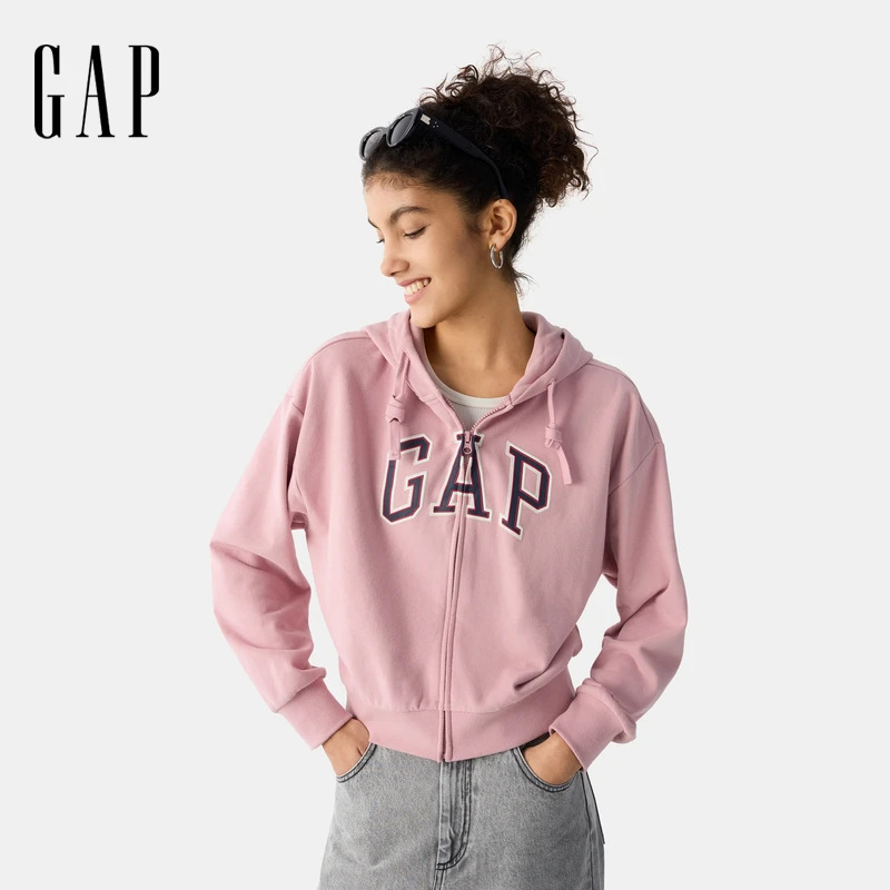 【成毅代言】Gap女装2025春季新款美logo连帽卫衣休闲外套 761039