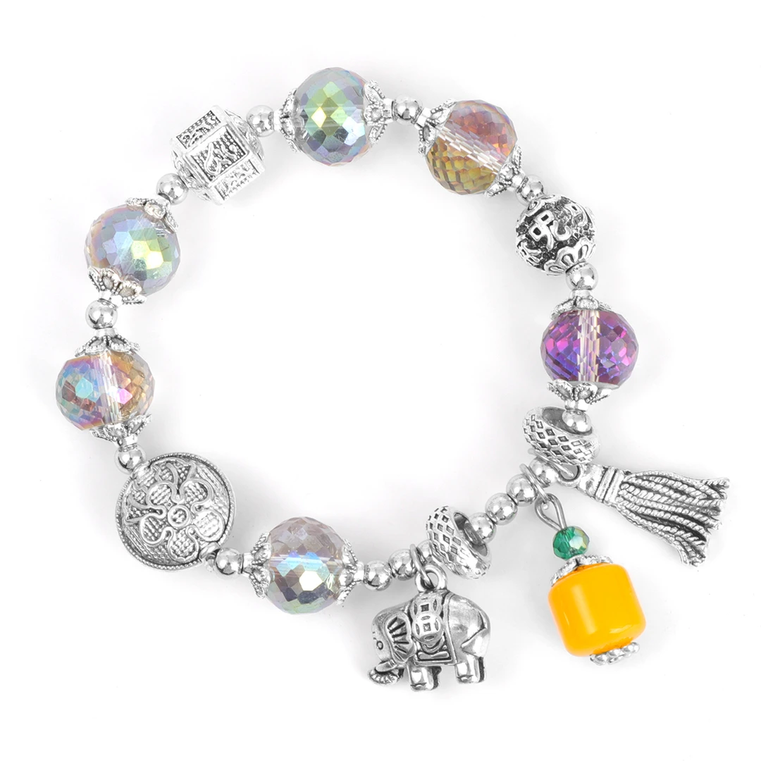 合成金属树脂手链 0079水晶串珠手链复古百搭大象高级感时尚手串