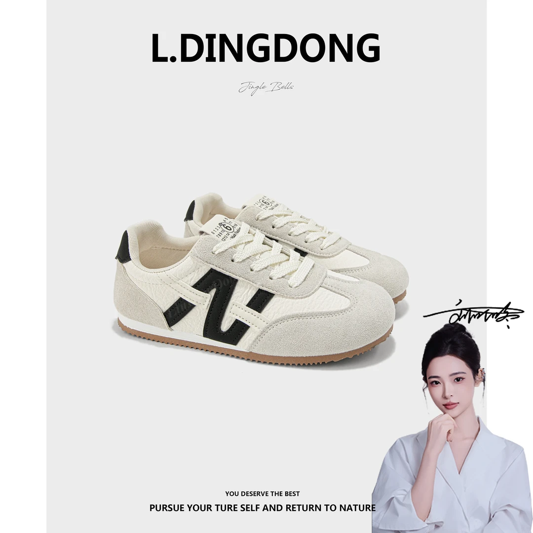 【刘叮咚女鞋】德训鞋女复古轻便2025秋季百搭运动休闲板鞋丑萌鞋潮