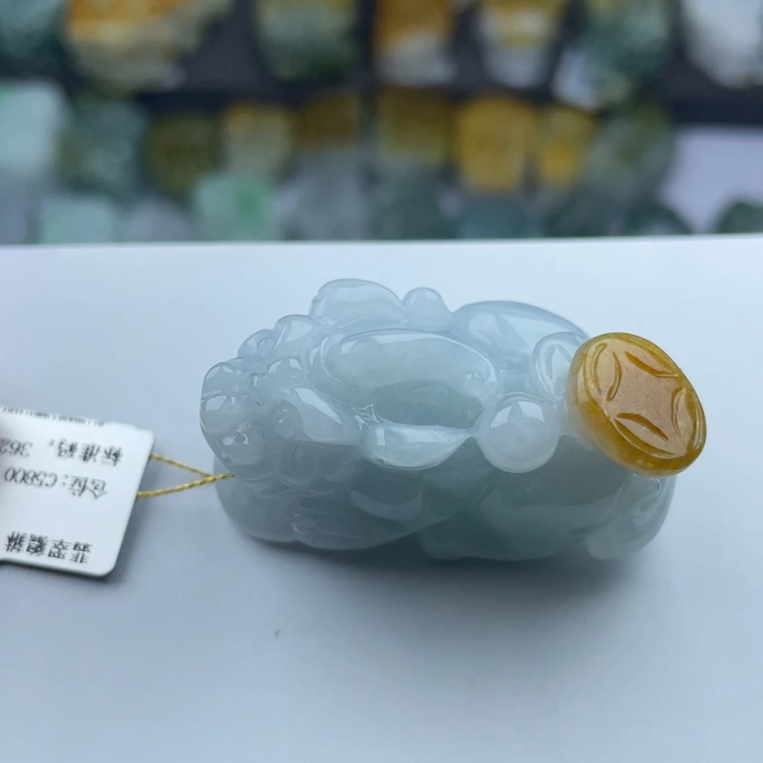 翡翠未镶嵌颈饰金币貔貅