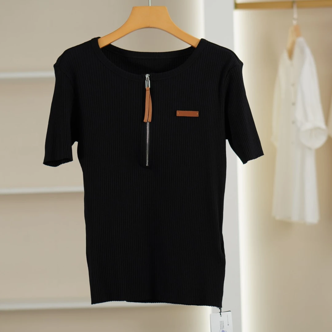 麦迪尚品【白LY】50407401 夏季简约短袖针织衫品牌撤柜 D4组