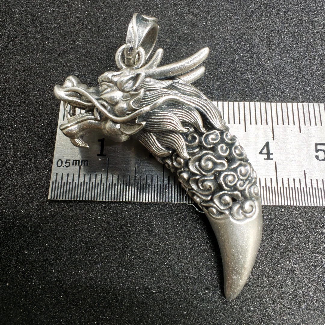 足银银制品 纯银吊坠999足银狼头13