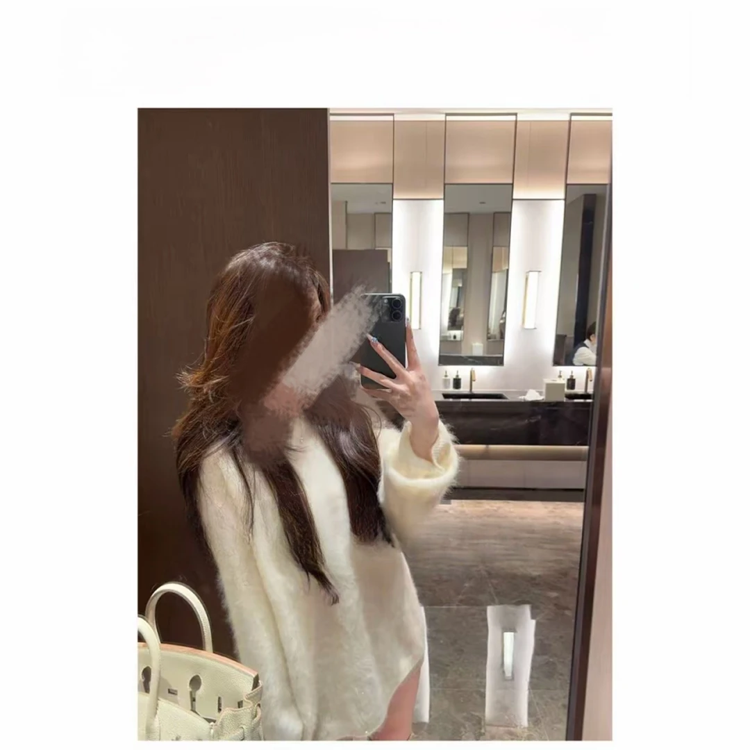 【网红同款】【不可机洗】全羊毛拉绒亮片毛衣女款爆款毛衣女冬款加厚