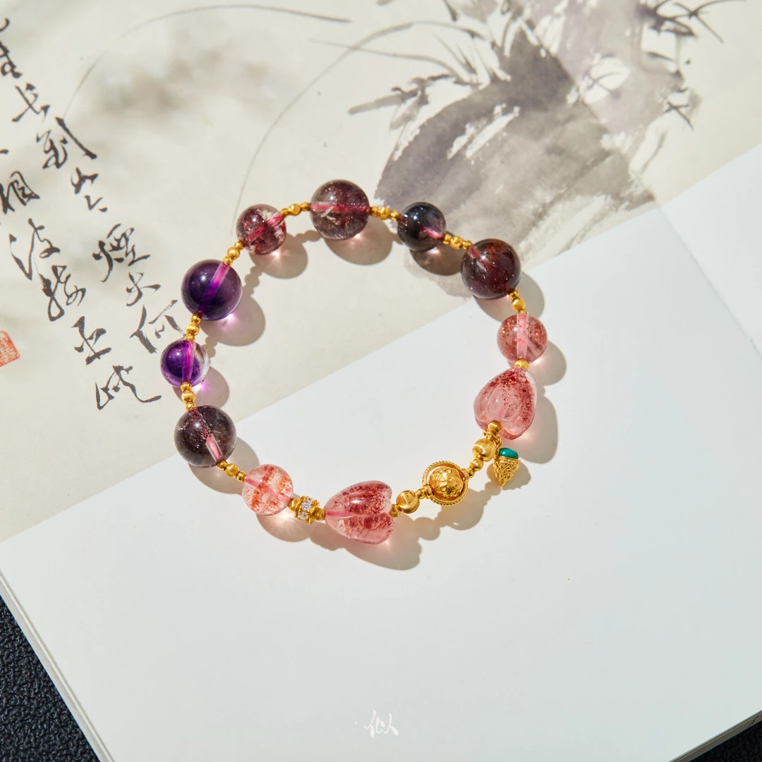 L【星悠】·似梓珠宝· 18K金草莓超七手串 XYGD273600-B
