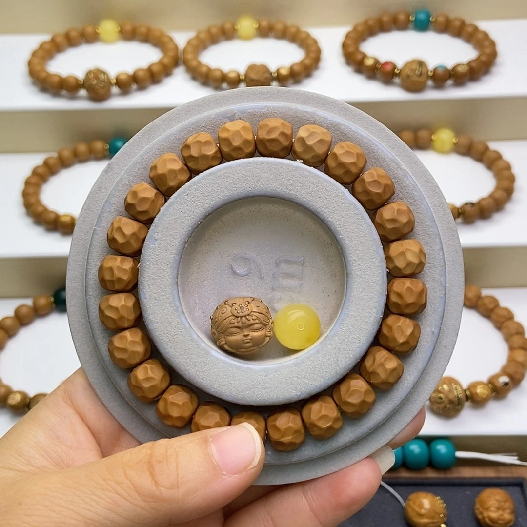 猴头核桃手串月****）猴头核桃手串四标奶酪无相单颗