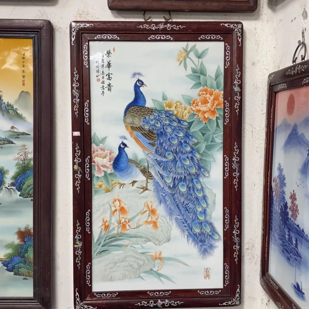 瓷片90*52 景德镇瓷板画柴窑烧制