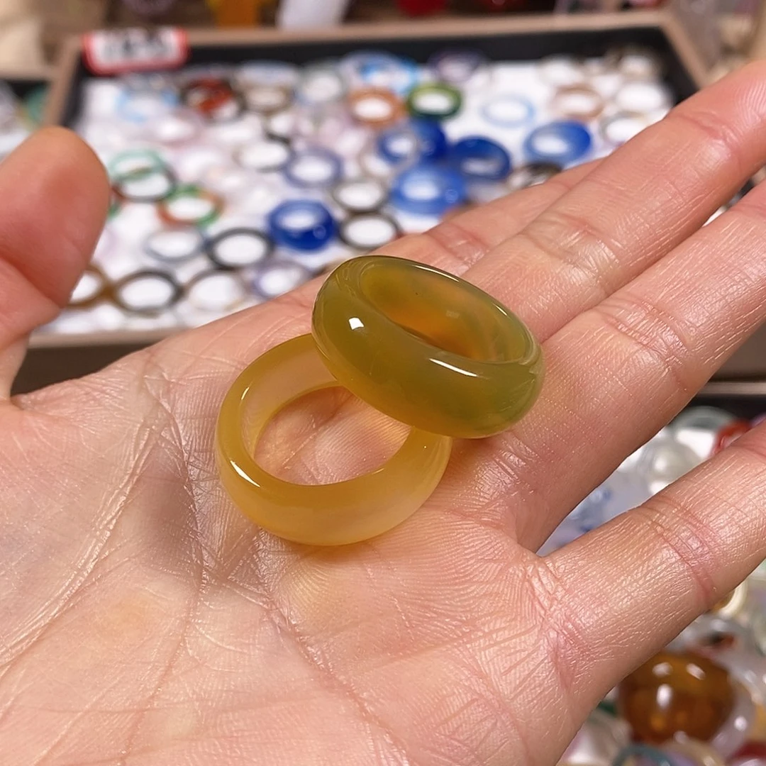 玛瑙/玉髓戒指未镶嵌天**晓
