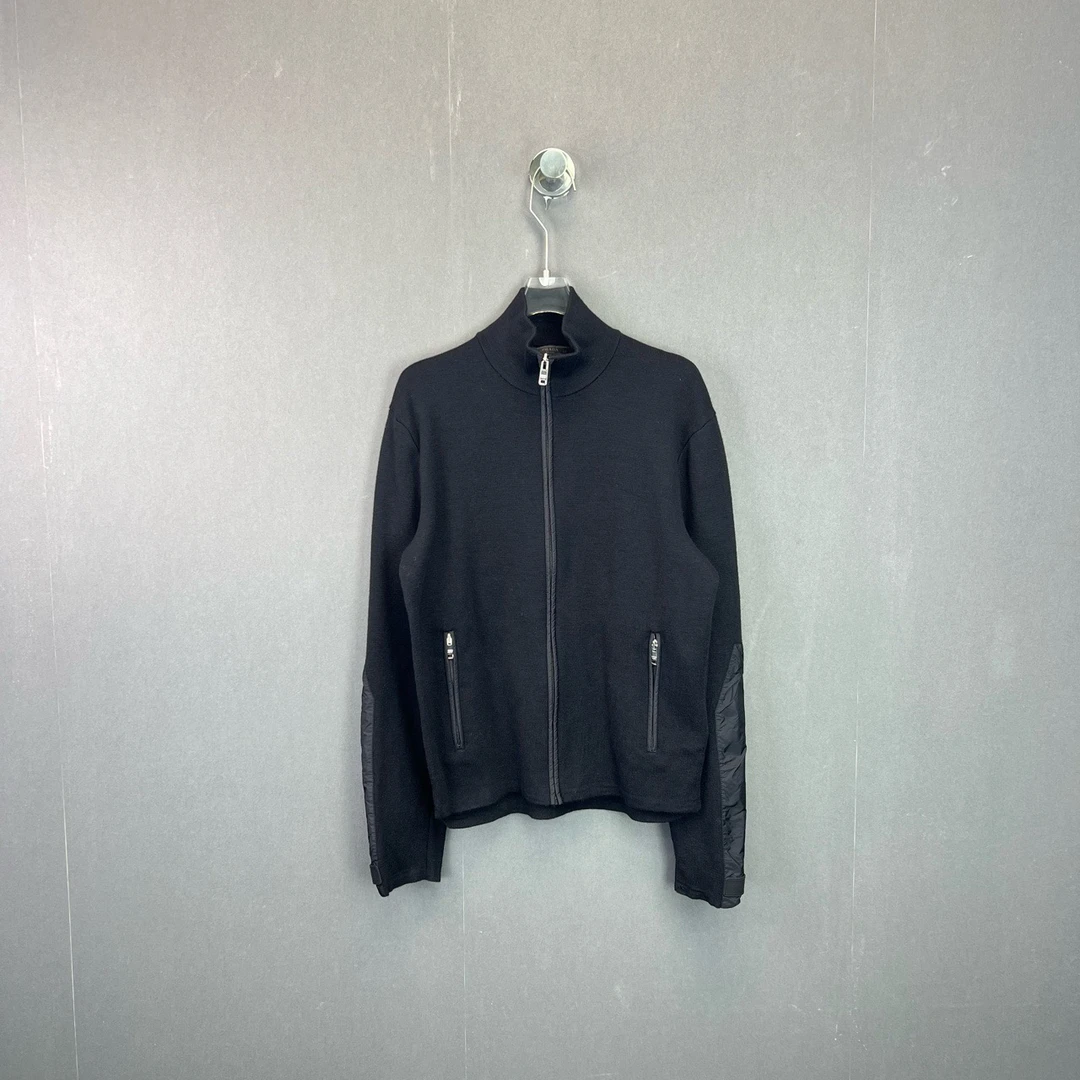 46码/PRADA普拉达/纯色弹力高领拉链针织衫/99新/10653328