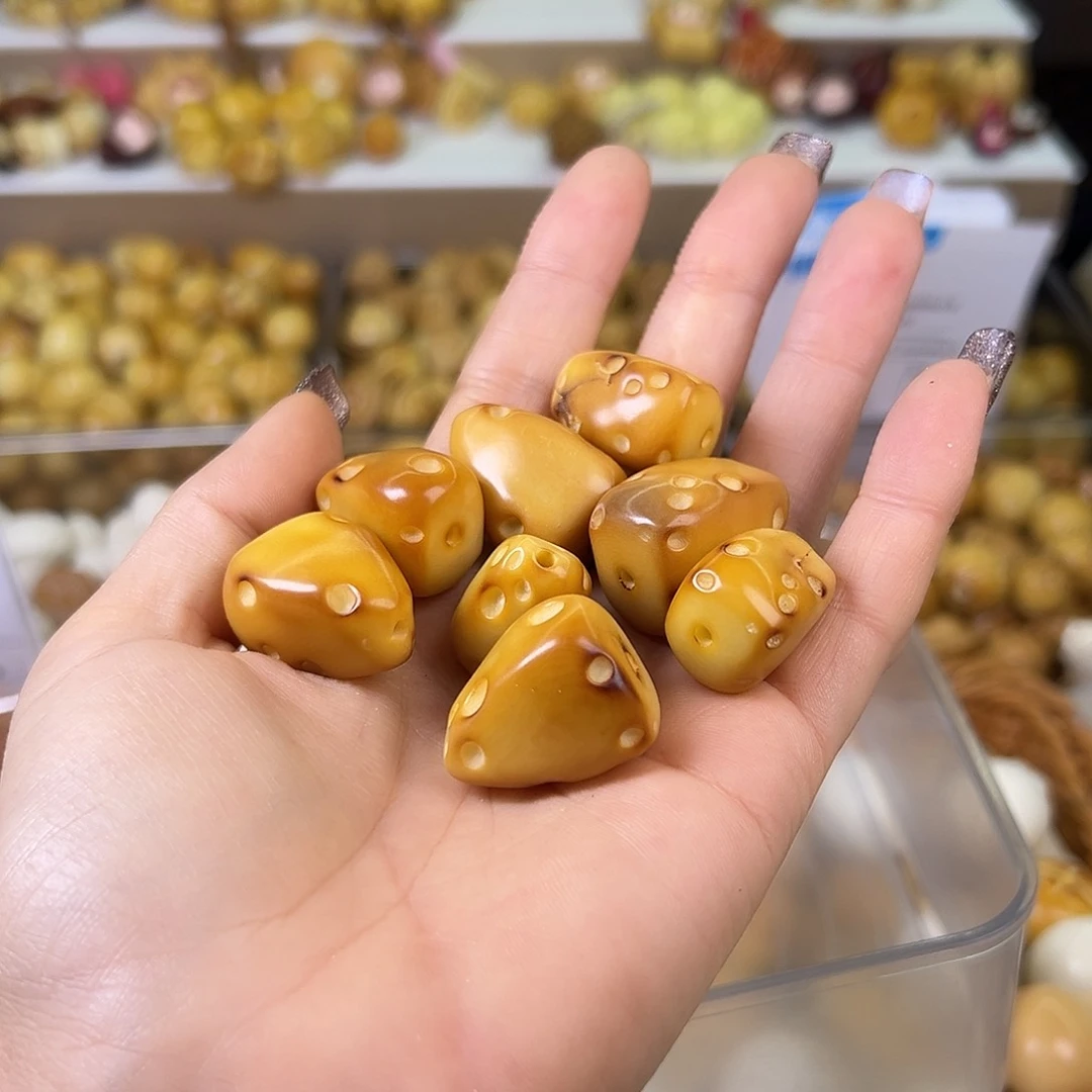 菩提根/象牙果吊坠瑕疵炭烧奶酪5颗有裂