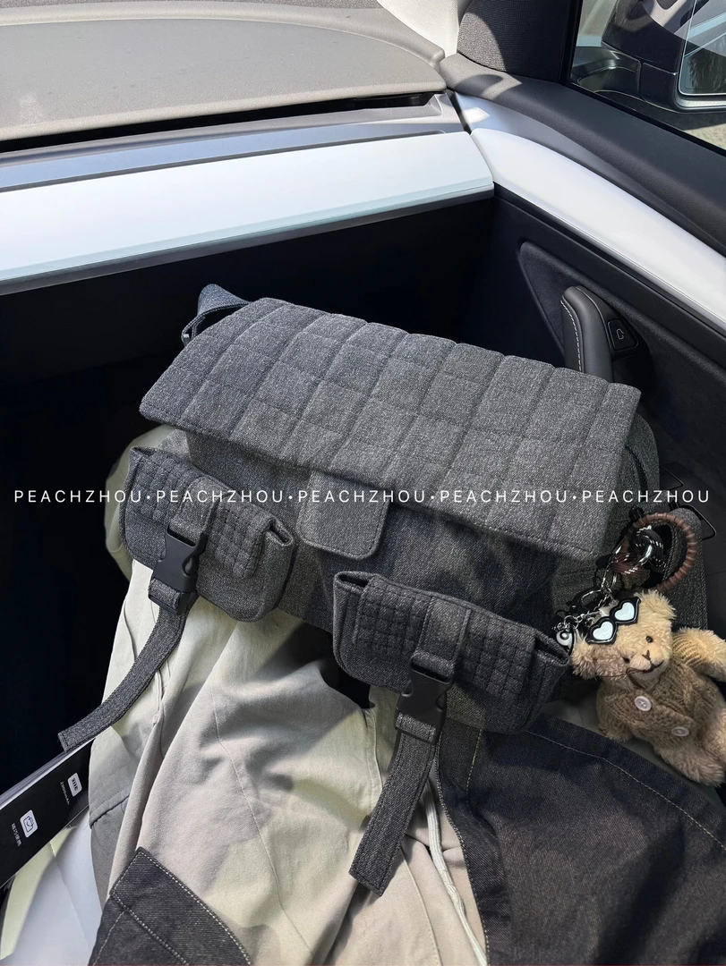 『PEACHZHOU』学院风差旅手雷包休闲单肩斜挎布包大容量健身邮差包