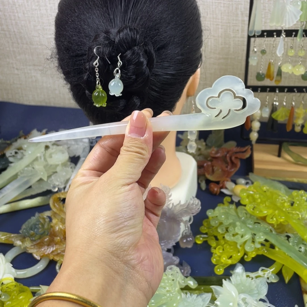 蛇纹石玉未镶嵌发饰