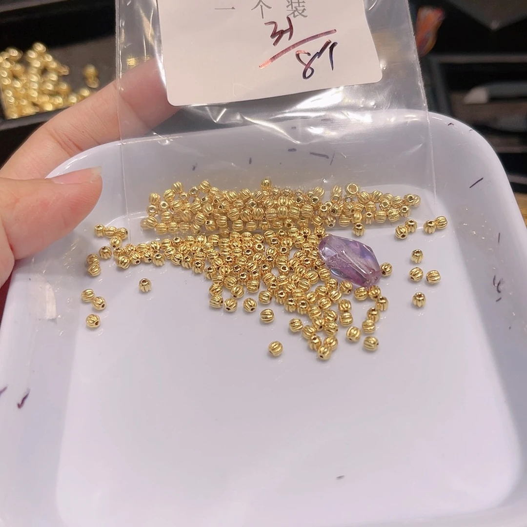 水晶珠宝半成品银S925镀金镶嵌64