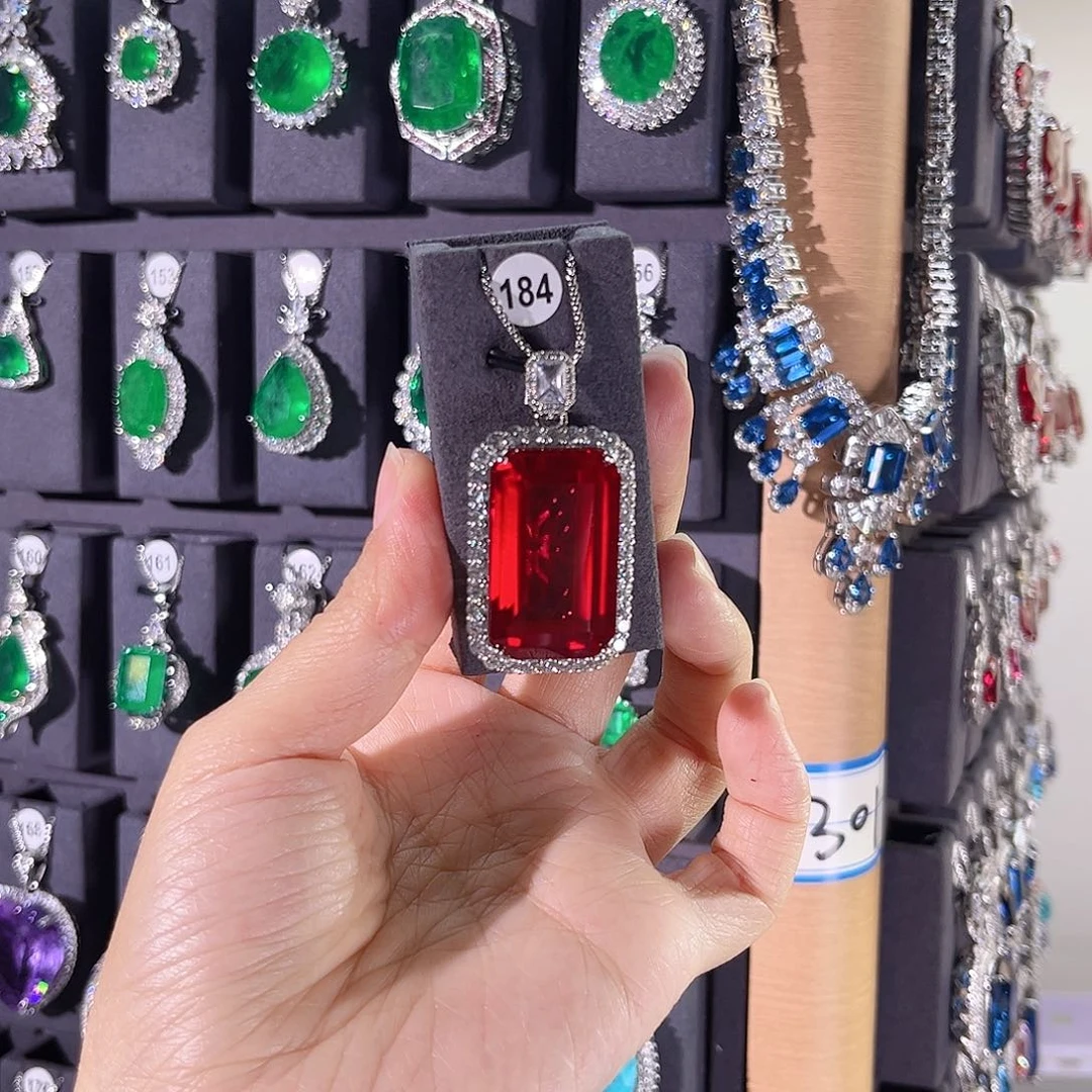 颈饰银S925镶嵌红宝石