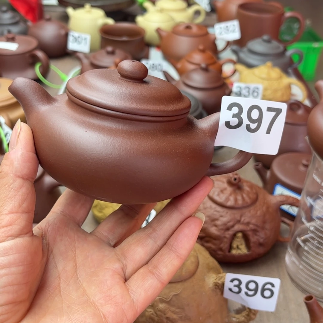 紫砂茶壶紫泥半手工220cc