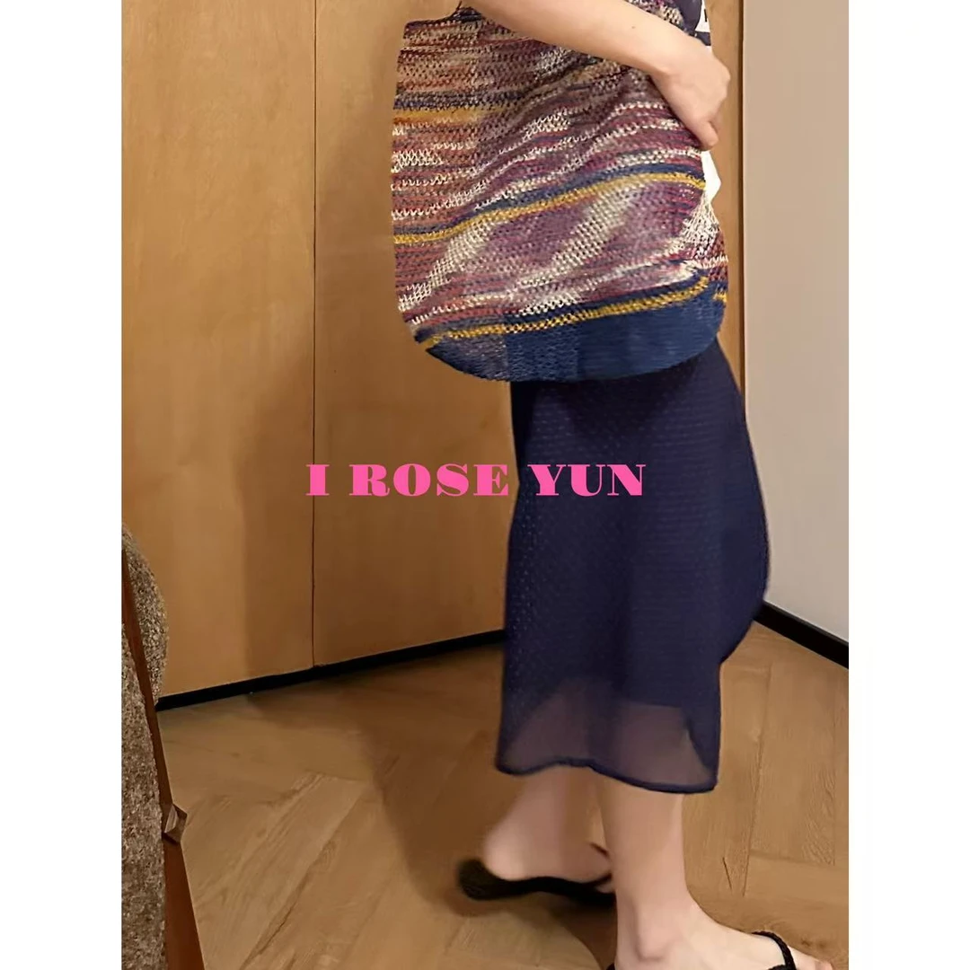 【Rose Yun】桔梗紫碎花网纱半身裙  JY065051